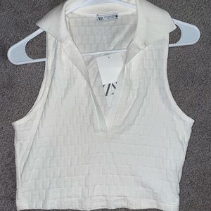 Zara cropped collar tank